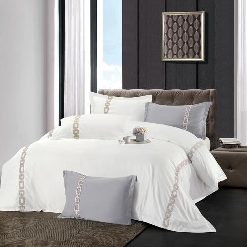 مفرش صيفي مفرد ونص مطرز بنظام فندقي 5 قطع - ايلارا...