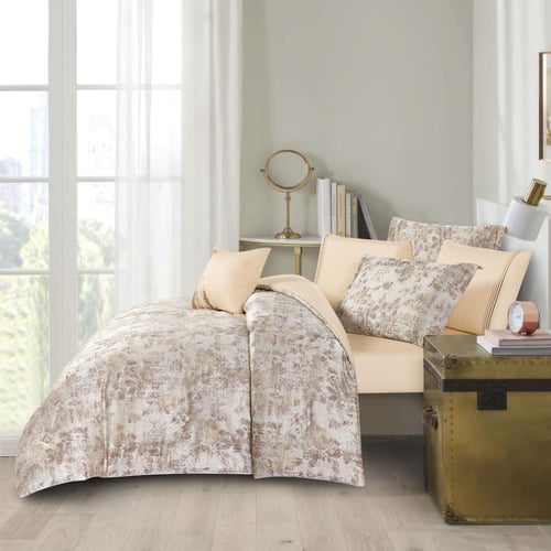 مفرش صيفي كوين تنسيل قطن 300 غرزة + مخدة هدية