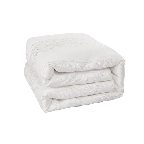 مفرش صيفي مزدوج جاكار 7 قطع مزين بالدانتيل - بيري...