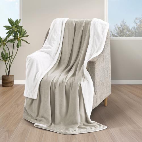 بطانية مخمل وفرو ماريو 200 × 230 - بيج غامق