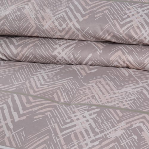 مفرش صيفي مفرد ونص 4 قطع - ليتون -بني فاتح - ابيض