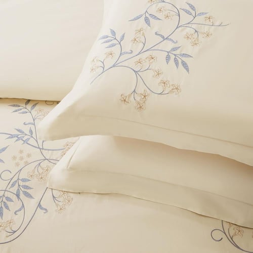 مفرش قطن مطرز حشوة متحركة صيفي مزدوج 9 قطع - لينوف...