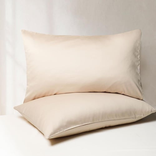 طقم بيت مخدة قطن 300غرزة 2 قطعة - داليسا - بيج