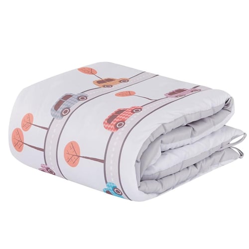 مفرش موآليد بحواجز 5 قطع - لارك - أبيض - رصاصي