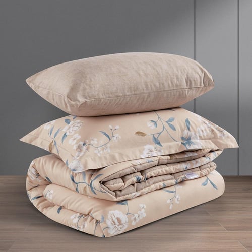 مفرش صيفي مفرد ونص 4 قطع - ليتون - بيج فاتح - بيج...