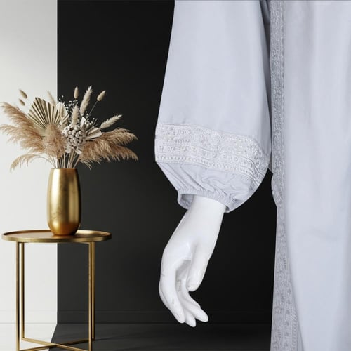 ثوب صلاة مطرز - نسك - رصاصي