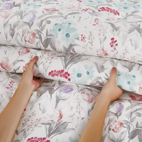 مفرش قطن صيفي مفرد ونص ٤ قطع - نولين -سكري - زهري