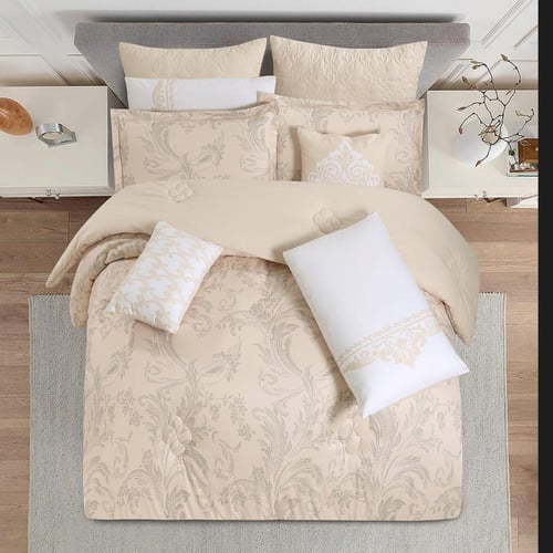 مفرش صيفي مزدوج 10 قطع - ريفيرا - بيج فاتح