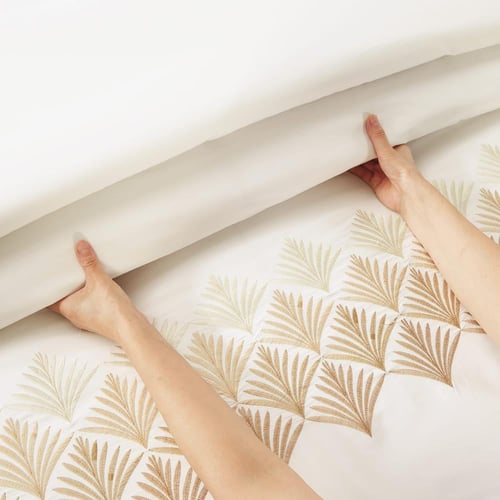 مفرش قطن مطرز حشوة متحركة صيفي مزدوج 9 قطع - لينوف...