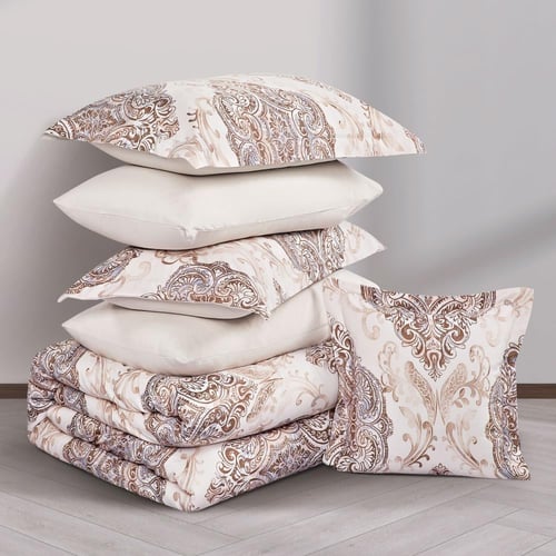 مفرش صيفي مزدوج وجهين ٧ قطع - اوركا -كريمي