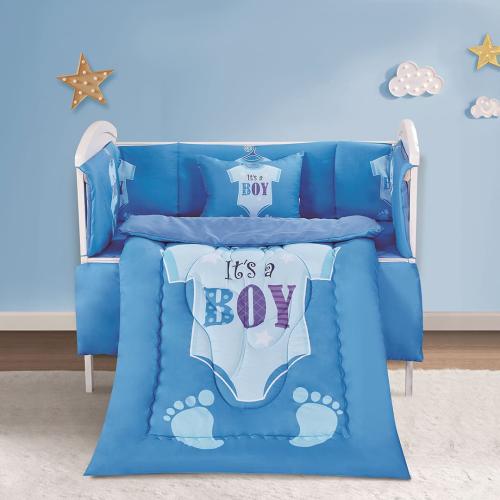 مفرش موآليد بحواجز 5 قطع - لارك - أزرق