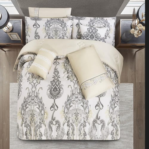 مفرش صيفي مزدوج من قماش التنسيل 8 قطع - ايليثيا -ك...