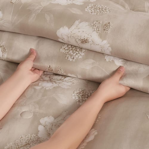 مفرش صيفي مفرد ونص 4 قطع - تيانا - بيج غامق - زهري...