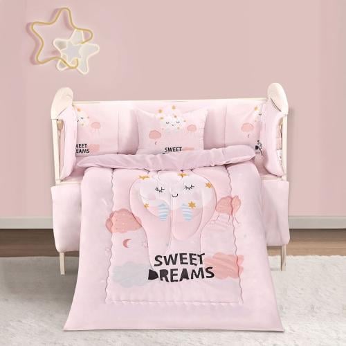 مفرش موآليد بحواجز 5 قطع - لارك - زهري فاتح