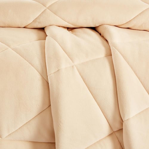 مفرش شتوي مزدوج مخمل فرو 6 قطع - جوانا - كريمي