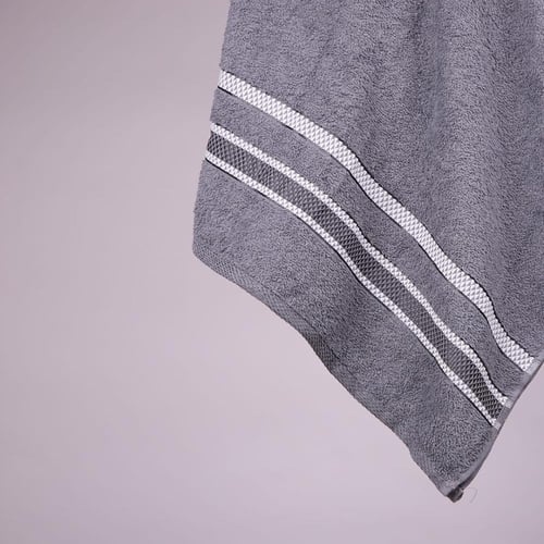 منشفة قطن روسالين مقاس كبير 90*150 - رمادي