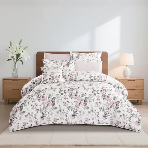 مفرش قطن صيفي مزدوج 8 قطع - زافيرا - اف وايت - بيج