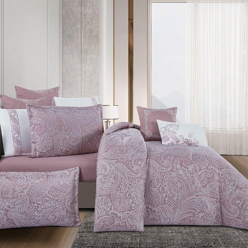 مفرش صيفي فاخر كوين جاكار مطرز 8 قطع – أورليا Aure...