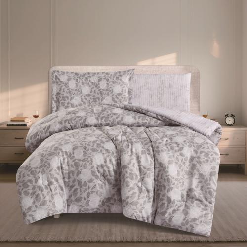 مفرش صيفي مفرد ونص 4 قطع - تيانا - رصاصي - رصاصي