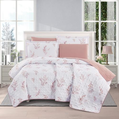 مفرش صيفي مزدوج حشوة مضغوطه 6 قطع - لونيا- ابيض -...