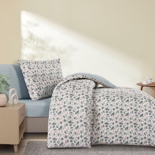 مفرش قطن صيفي مفرد ونص ٤ قطع - نولين -كريمي - رصاص...