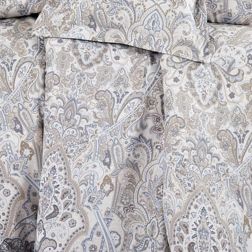 مفرش قطن صيفي مزدوج 8 قطع - افاليون -بيج فاتح - رص...