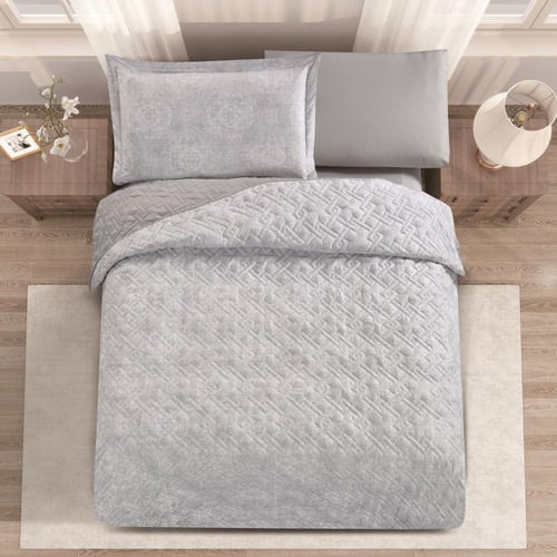 مفرش صيفي مفرد ونص حشوة مضغوطه 4 قطع - افروديت - ر...