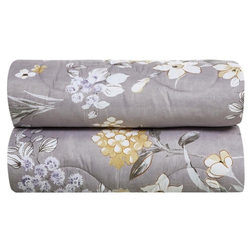 مفرش صيفي مفرد ونص 4 قطع - غاردينا -رمادي - رصاصي