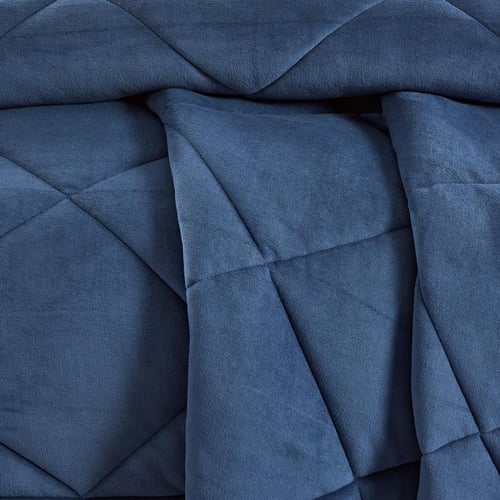 مفرش شتوي مخمل فرو مفرد ونص 4 قطع - ميرولينا - كحل...