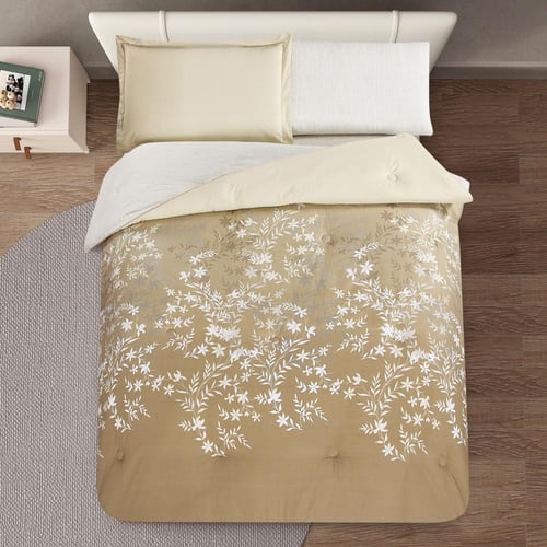 مفرش قطن صيفي مفرد ونص ٤ قطع - نولين - بيج غامق -...