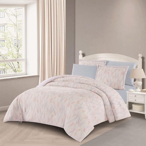 مفرش شتوي مزدوج مخمل فرو 6 قطع - سفانا - أبيض - سم...