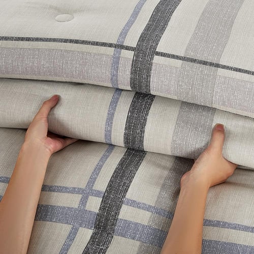 مفرش قطن صيفي مفرد ونص ٤ قطع - نولين -بيج - رمادي...