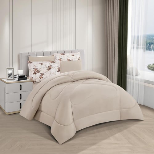 مفرش صيفي مفرد ونص 4 قطع - غاردينا -كريمي - بيج