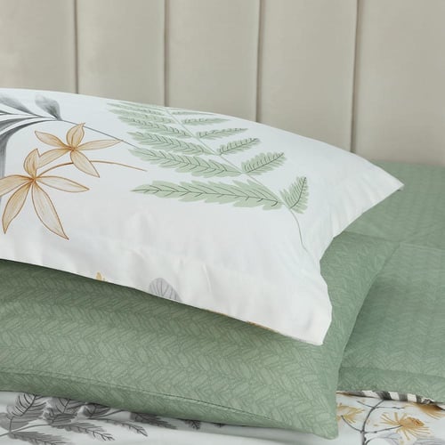 مفرش صيفي مفرد ونص 4 قطع - ليتون - أبيض - أخضر