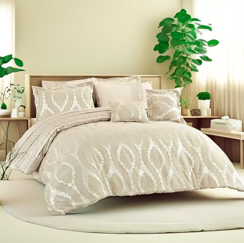 مفرش صيفي مزدوج فاخر عرائسي جاكار شانيل 8 قطع - تو...