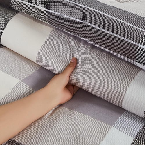 مفرش صيفي مفرد ونص 4 قطع - ليتون - رمادي - بيج -رص...