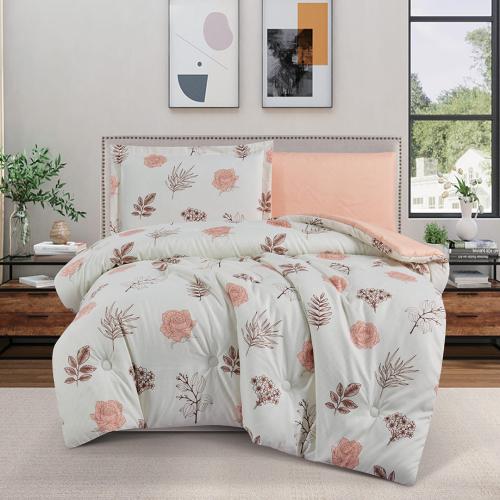 مفرش صيفي مفرد ونص 4 قطع - ليتون -سكري - مشمشي