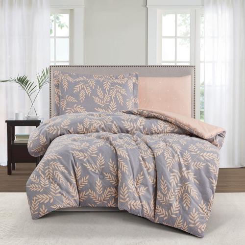 مفرش صيفي مفرد ونص 4 قطع - ليتون - رمادي - مشمشي