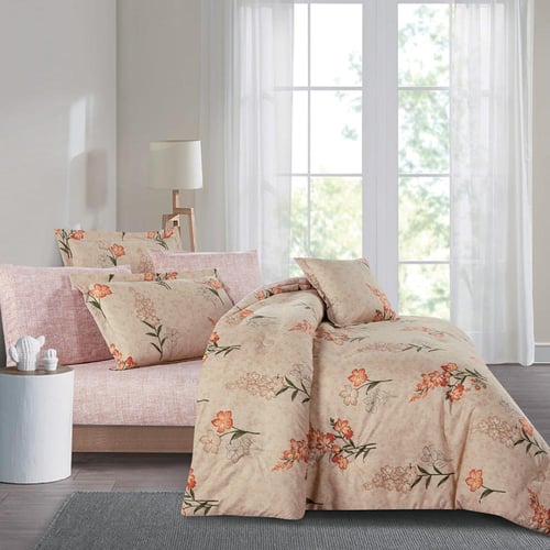 مفرش صيفي مفرد ونص 4 قطع - ليتون -بيج - لحمي