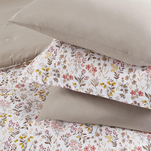 مفرش صيفي مقاس كوين وجهين ٧ قطع - فيفيان - كريمي -...