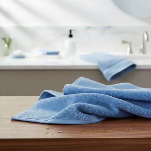 منشفة قطن - روماريسا - مقاس وسط - 70*140 - سماوي