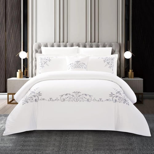 مفرش قطن مطرز حشوة متحركة صيفي مزدوج 9 قطع - لينوف...