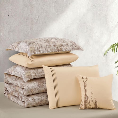 مفرش صيفي كوين تنسيل قطن 300 غرزة + مخدة هدية