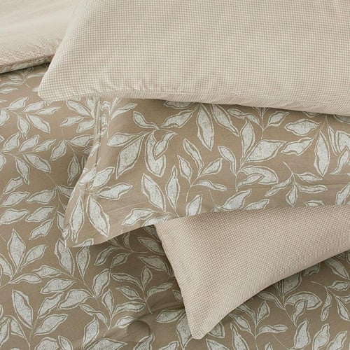 مفرش قطن صيفي مقاس كوين 8 قطع - نوفارين -بيج غامق...