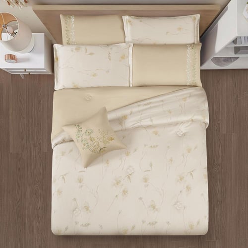 مفرش صيفي كوين تنسيل قطن 300 غرزة + مخدة هدية