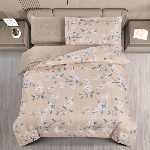 مفرش صيفي مفرد ونص 4 قطع - ليتون - بيج فاتح - بيج...