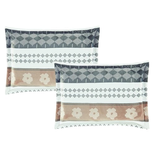 مفرش شتوي مخمل مفرد ونص 4 قطع - تالورا - أبيض - بن...