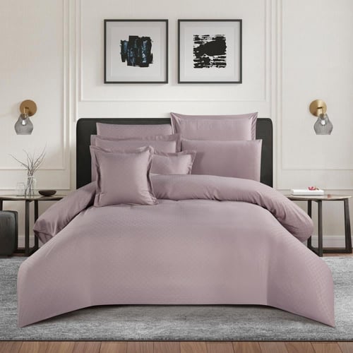 مفرش فندقي فاخر كوين ناعم 9 قطع – سولين Soline- لح...