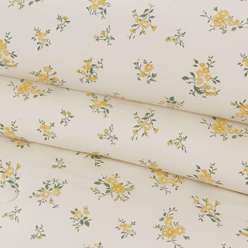 مفرش قطن صيفي مفرد ونص ٤ قطع - نولين -كريمي - اخضر