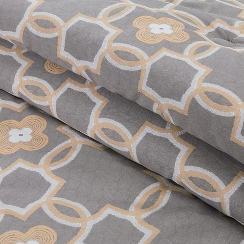 مفرش قطن صيفي مفرد ونص 4 قطع - فاليريا - رمادي - ب...